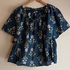Old Navy Teal Floral Blouse